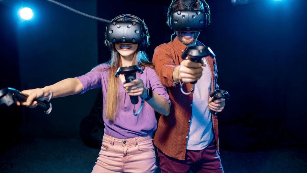 couple playing VR games