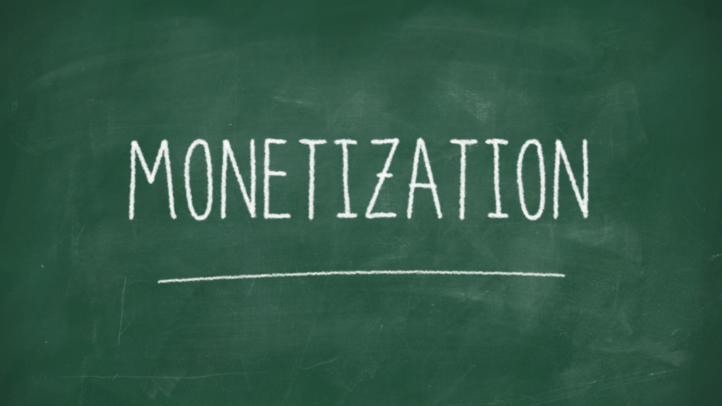 monetization text in blackboard