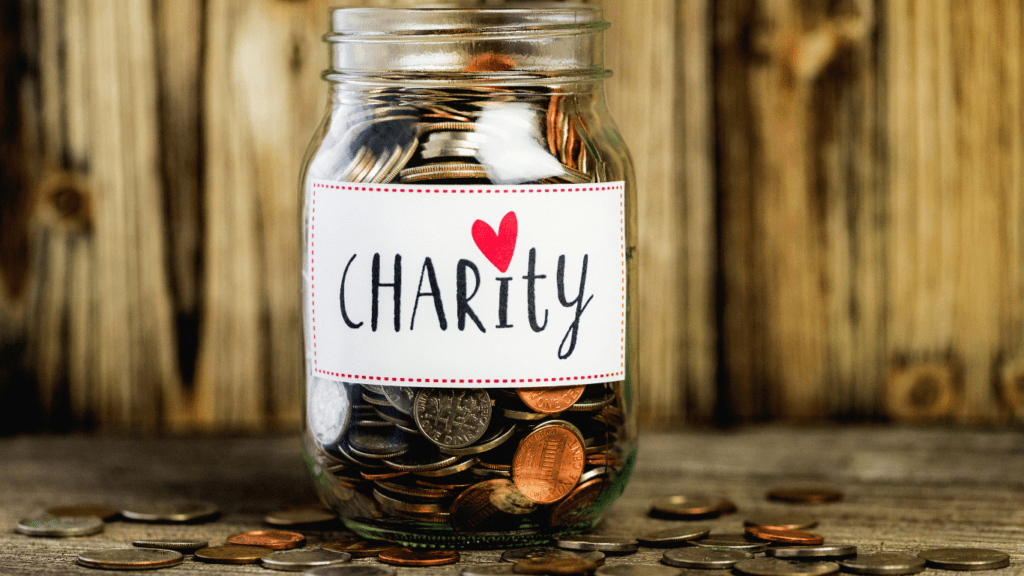 charity bottle full of coins