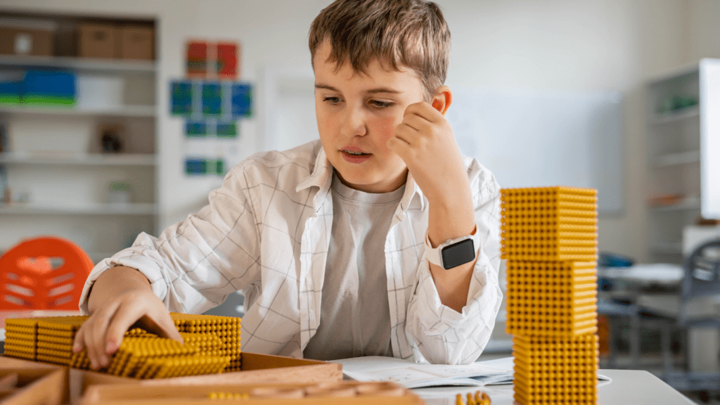 kid playing puzzle