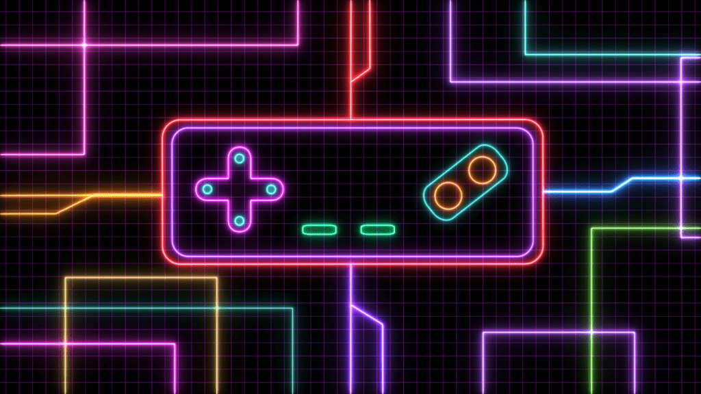 retro controller neon lights