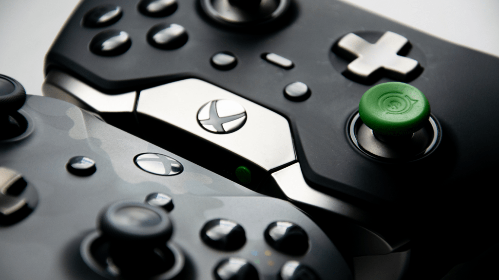 zoomed image of a xbox controller