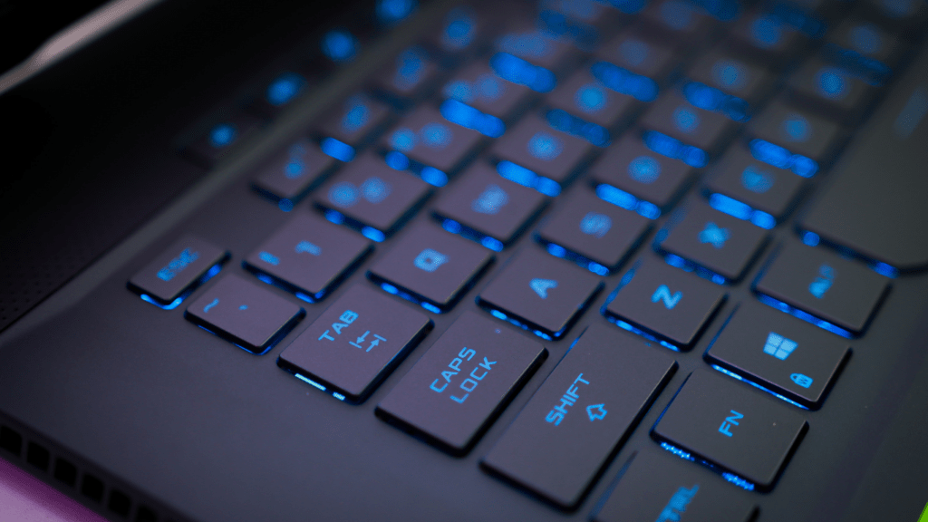 zoomed image of a mechanical keyboard