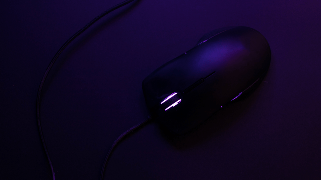 gaming mouse against purple background