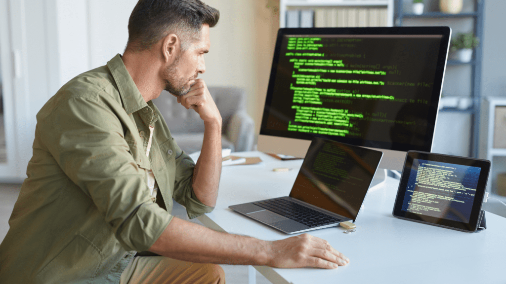 guy developing a code