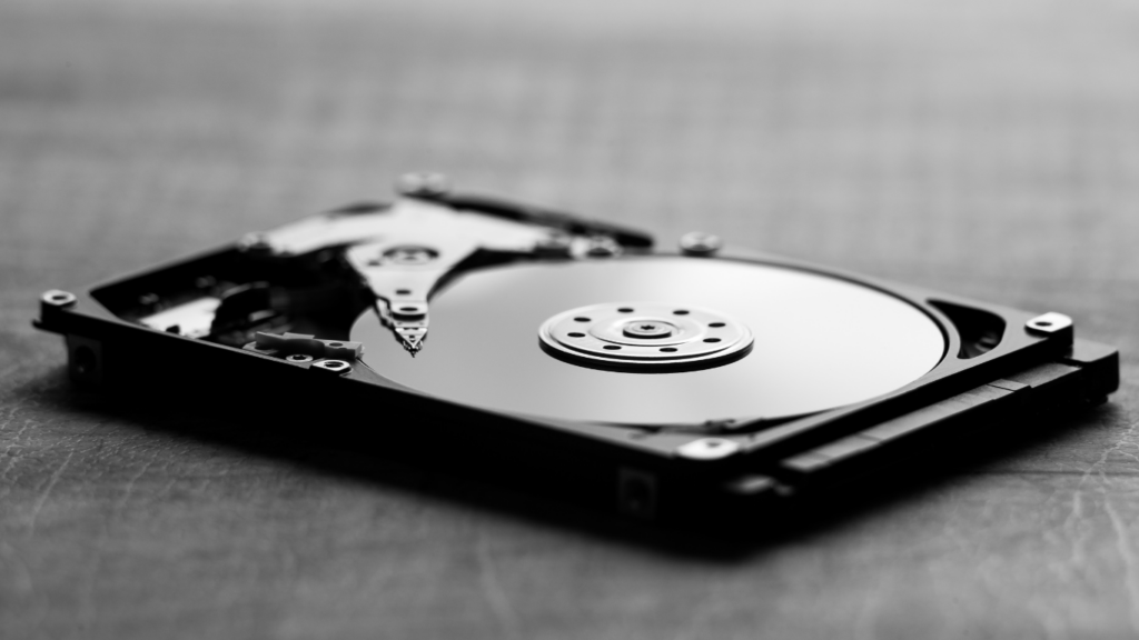 harddisk against gray background