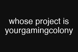 whose project is yourgamingcolony